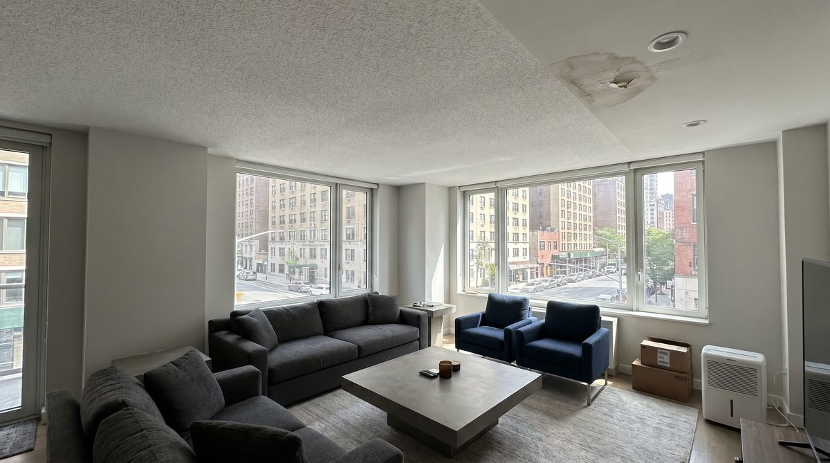 Water damage restoration in a Manhattan apartment